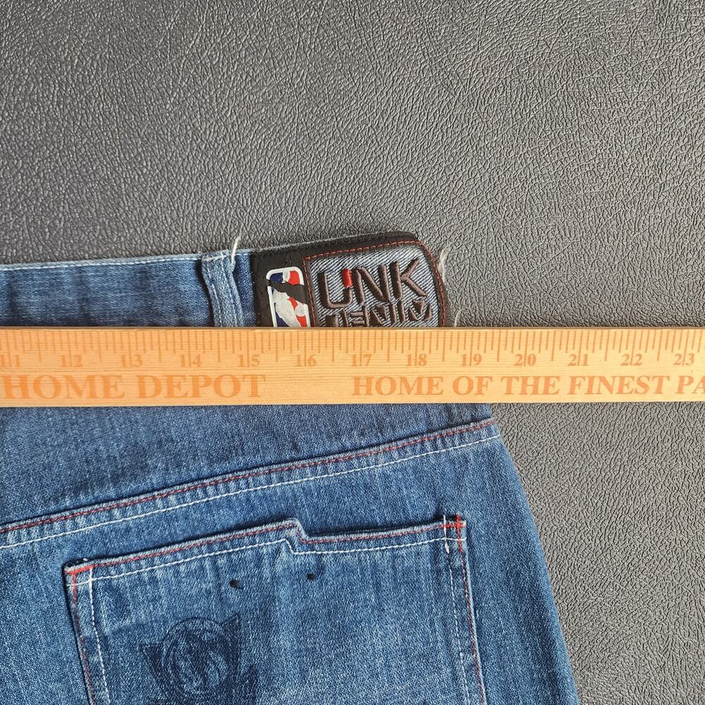 Vintage Baggy NBA UNK AOP Denim Jean Shorts 38 - Picture 7 of 10